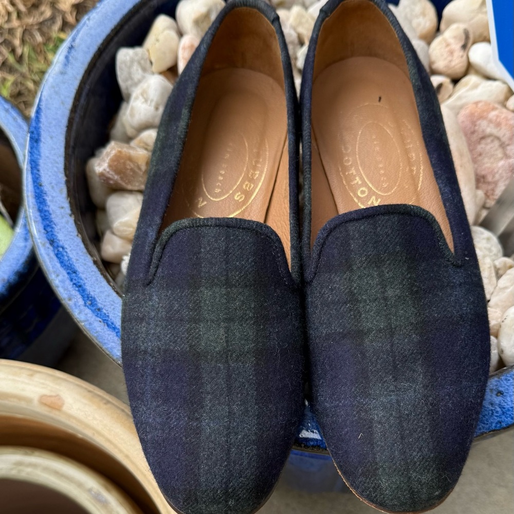 Stubbs and Wootton flannel wool loafers slipper 8.5 ladies